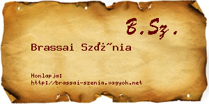 Brassai Szénia névjegykártya